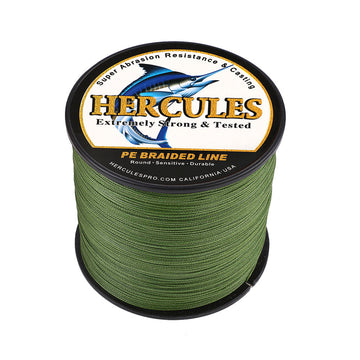 300M 328Yds Army Green 10lb-300lb HERCULES PE Braided Fishing Line 8 Strands HERCULES